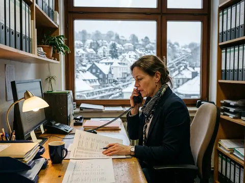 Anfrage für den Winterdienst per Telefon im Büro